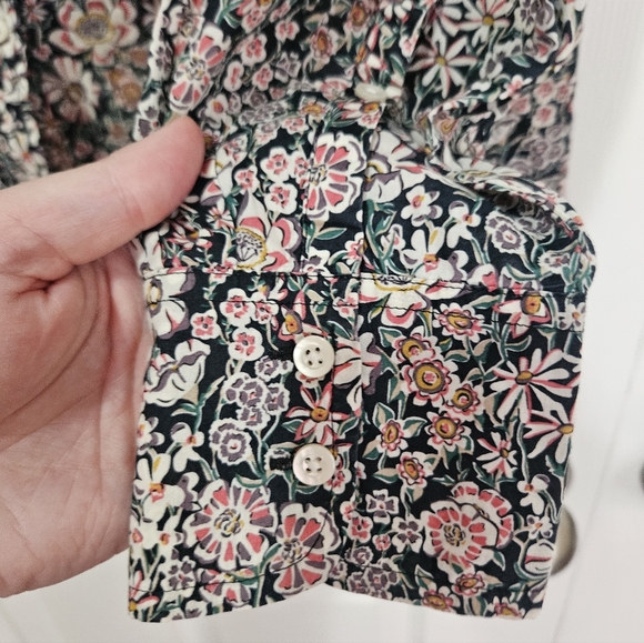 J. Crew Liberty London Floral Print Blouse 100% Cotton 10 - Picture 6 of 9